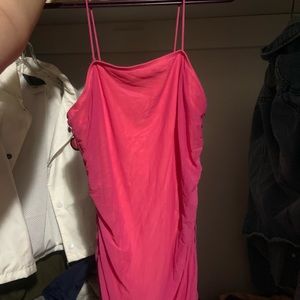 Y2K bratz pink mesh cinched dress